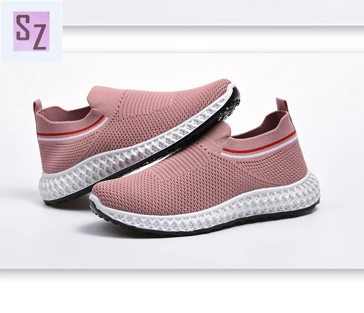 

2021 spring and summer new mesh casual sports shoes women's fashion Korean socks shoes women's pedal flying shoes women