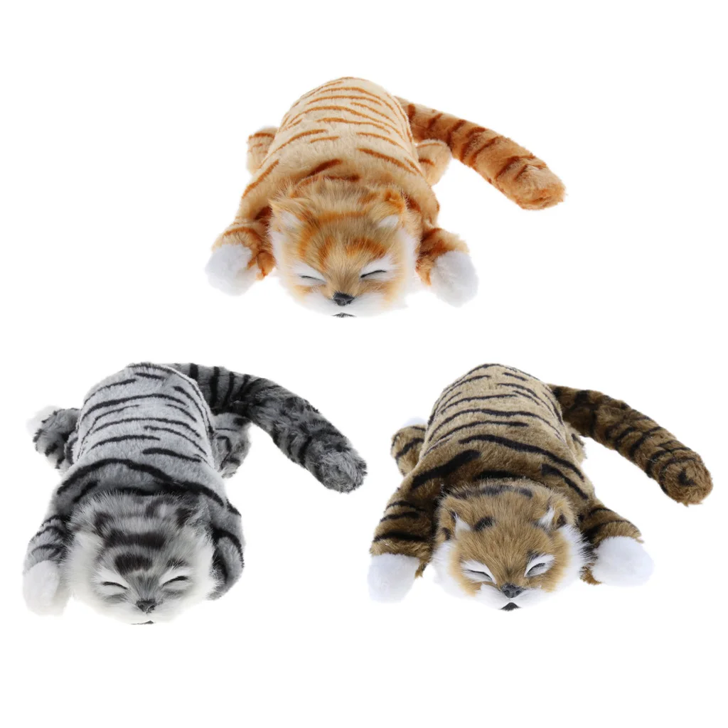 Electric Rolling Wagging Tail Cat Plush Stuffed Animal Pet Model Toy Home Decor | Игрушки и хобби