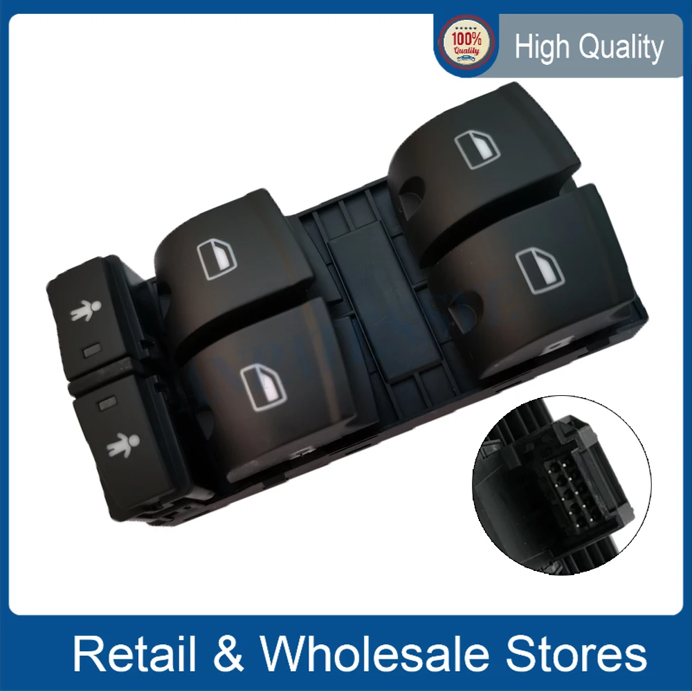 

4F0 959 851 F/4F0959851/4F0959851F/4F0 959 851F Aroham Driver Side Master Window Control Switch Button For 2006-2007 Audi A6