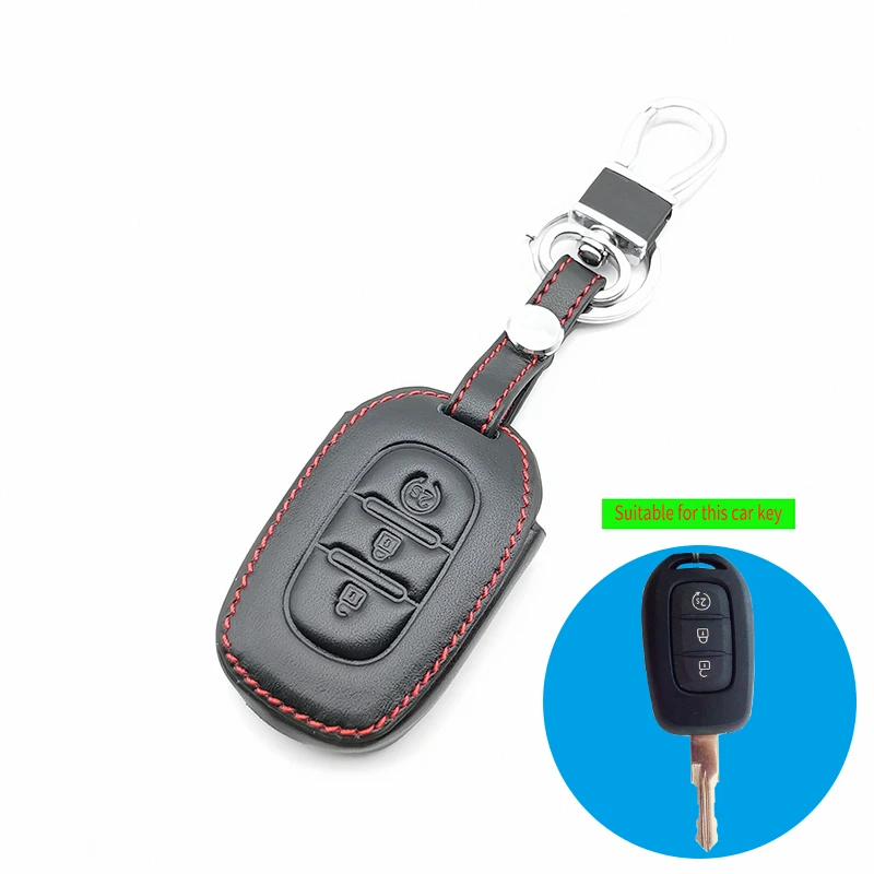 Кожаный чехол накладка на брелок для Renault Duster Logan Sandero Captur Clio Лагуна Scen 2015 2016 2017 3