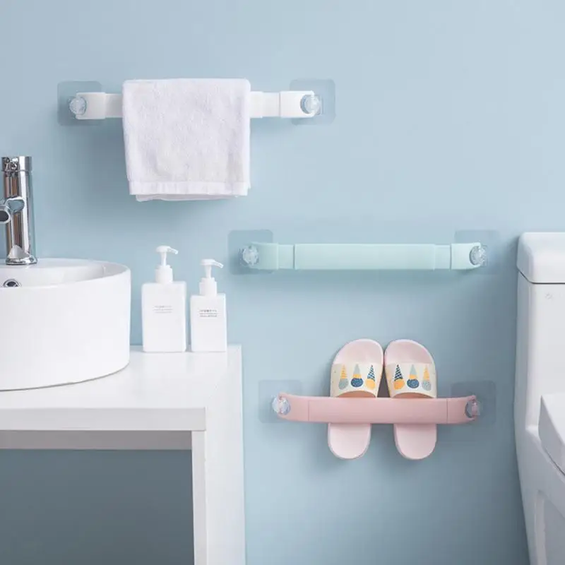 Регулируемый держатель для полотенец ванной комнаты настенная вешалка