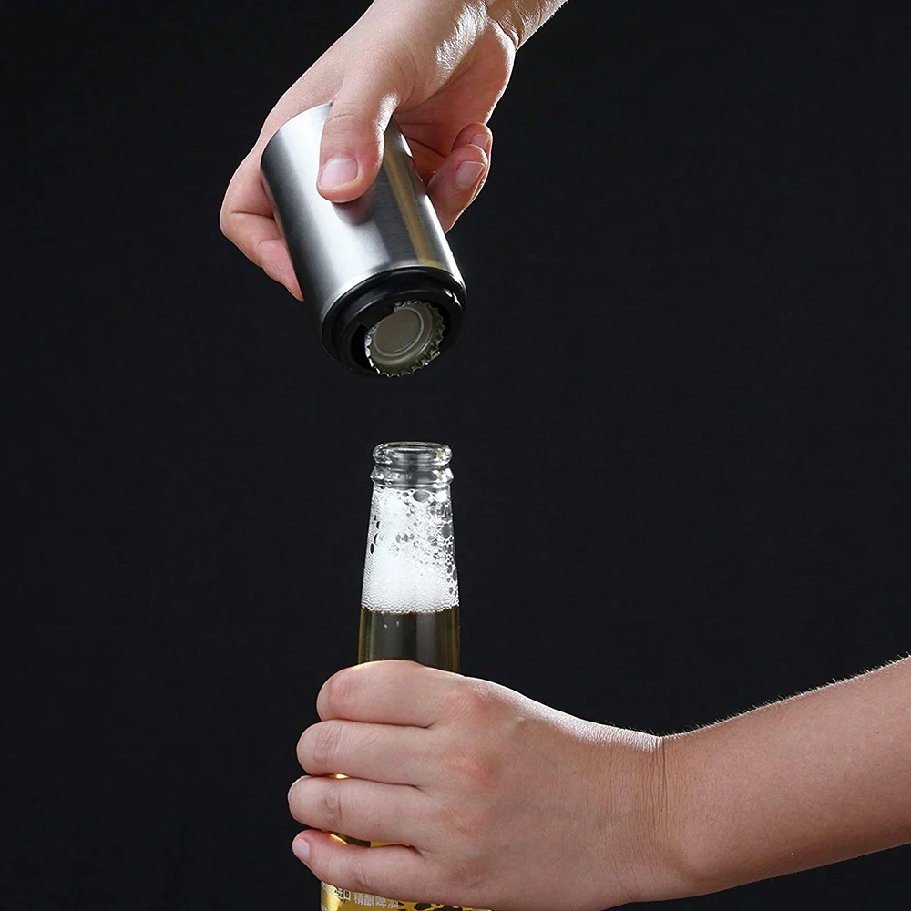 

Magnetic Automatic Beer Bottle Opener Stainless Steel Magnet Jar Kitchen Bar Accessories Wine Can s