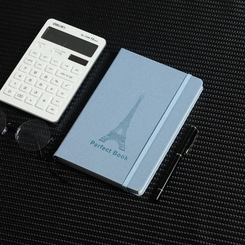 light blue Ежедневный Еженедельный ежемесячный планировщик А5 эластичность блокнот ПУ кожа планировщик бизнес заказной - Цвет: light blue