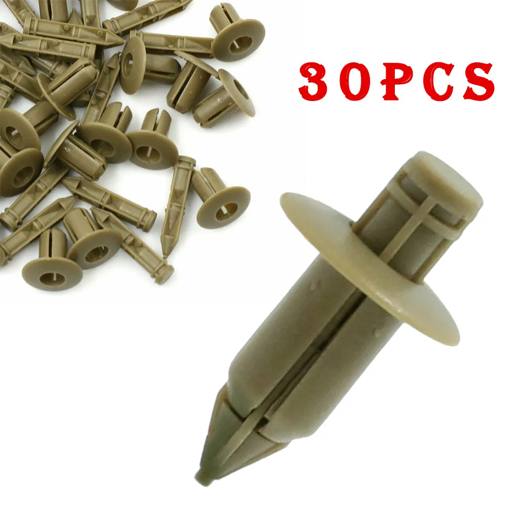 

30pcs 7mm Vehicle Car Bumper Clips Universal Interior Accessories Mixed Auto Fastener Retainer Rivet Door Panel Fender Liner