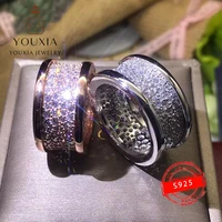 11 make 925 sterling silver customized fashion rose gold full diamond noble exquisite ring personality classic shine jewelry
