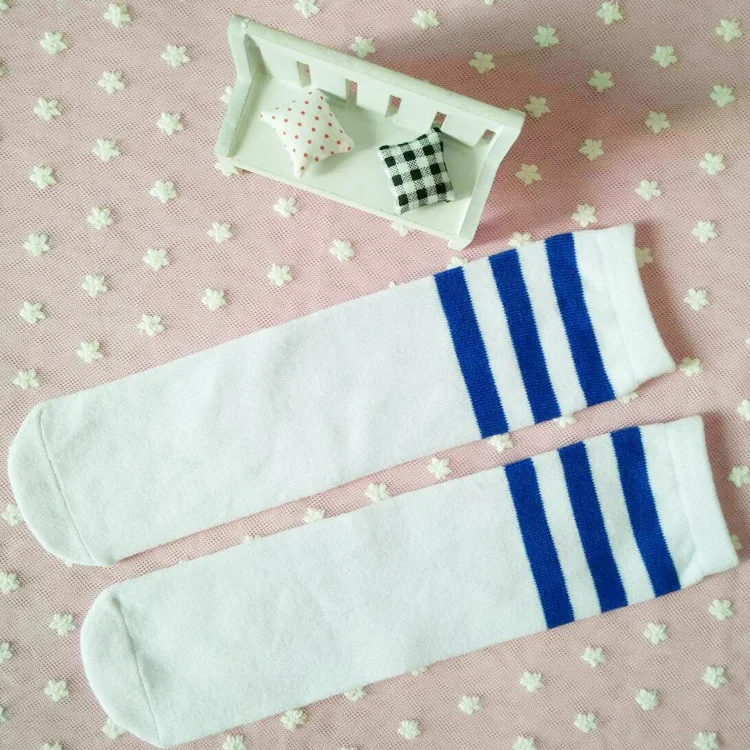 Детские носки до колена длинные гетры хлопковые спортивные в футбольную полоску