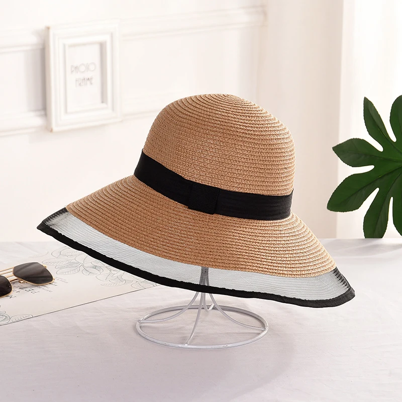 Шляпа Соломенная женская с широкими полями и защитой от УФ-лучей | Аксессуары для