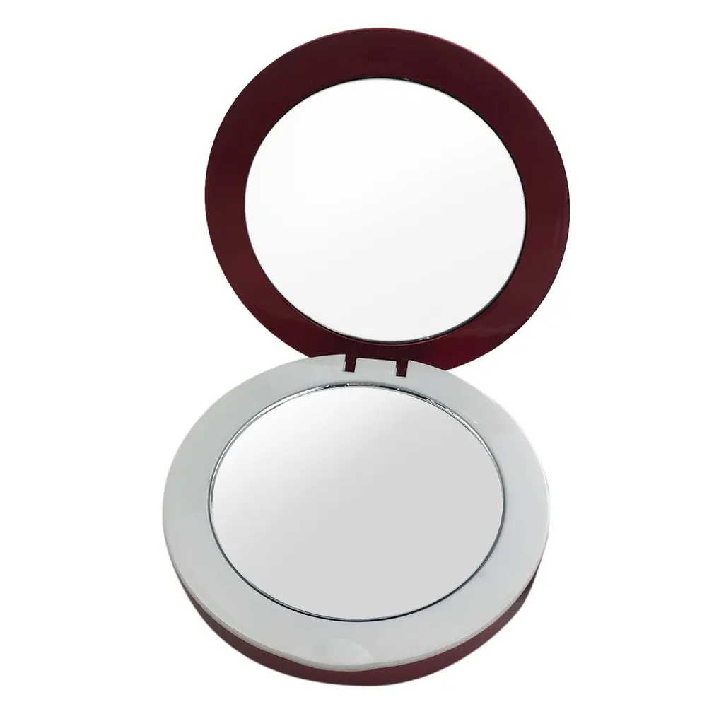 Двухстороннее зеркало для макияжа со светодиодной подсветкой USB-зарядка