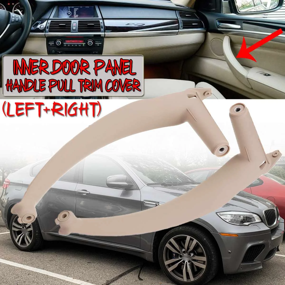 

3color Inner Door Handle For BMW E70 X5 SAV 2007-2013 E71/E72 X6 SAV 2008-2014 Car Interior Door Handle Panel Pull Trim Cover