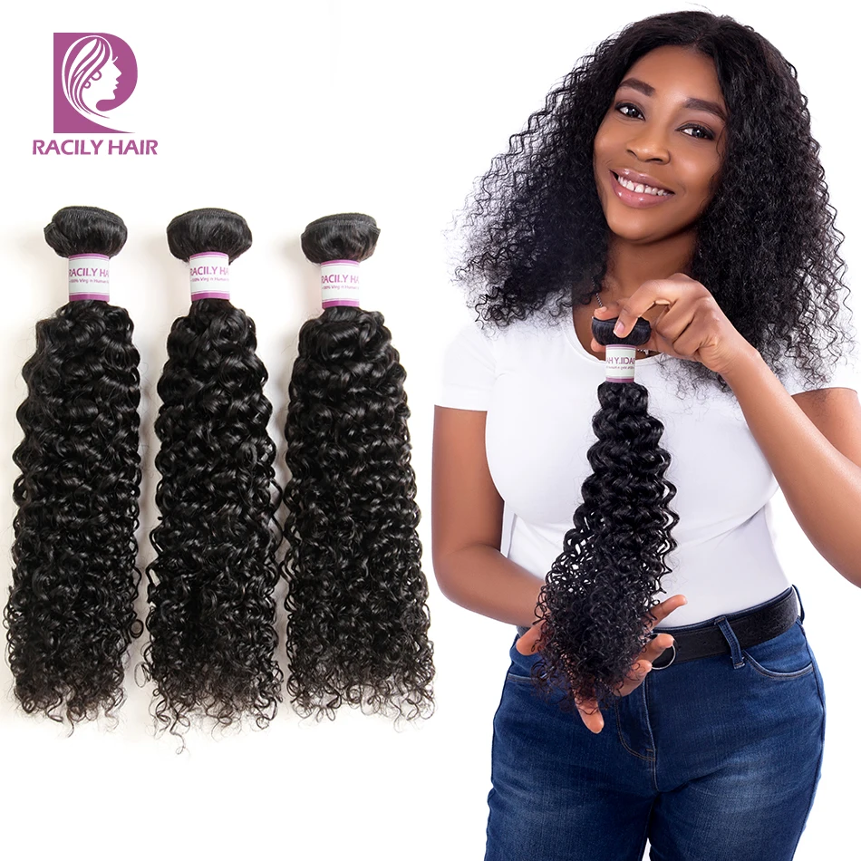 

Бразильские кудрявые накладные волосы Racily Hair 1/3/4 шт., накладные человеческие волосы, натуральные черные волосы без повреждений, волнистые п...