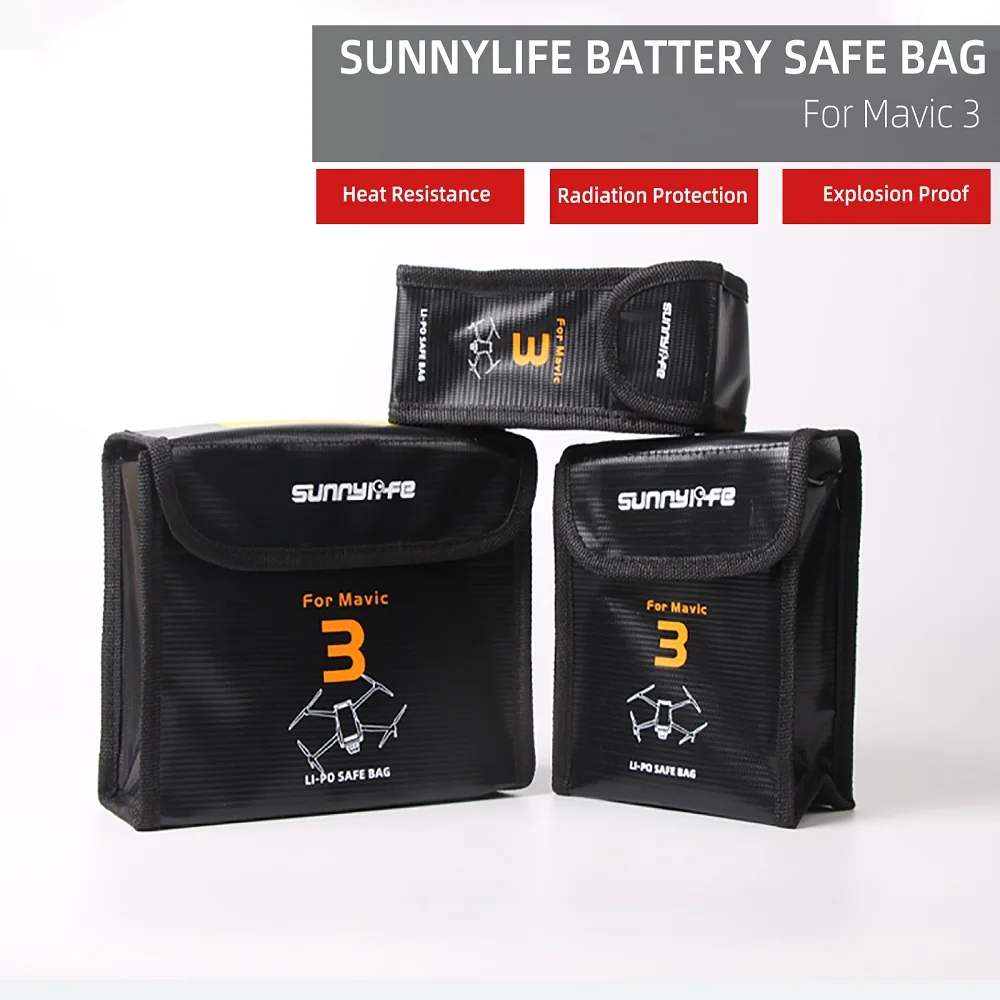 

Sunnylife is suitable for DJI Royal Mavic 3 battery explosion-proof bag accessories lithium battery safety storage bag flame ret