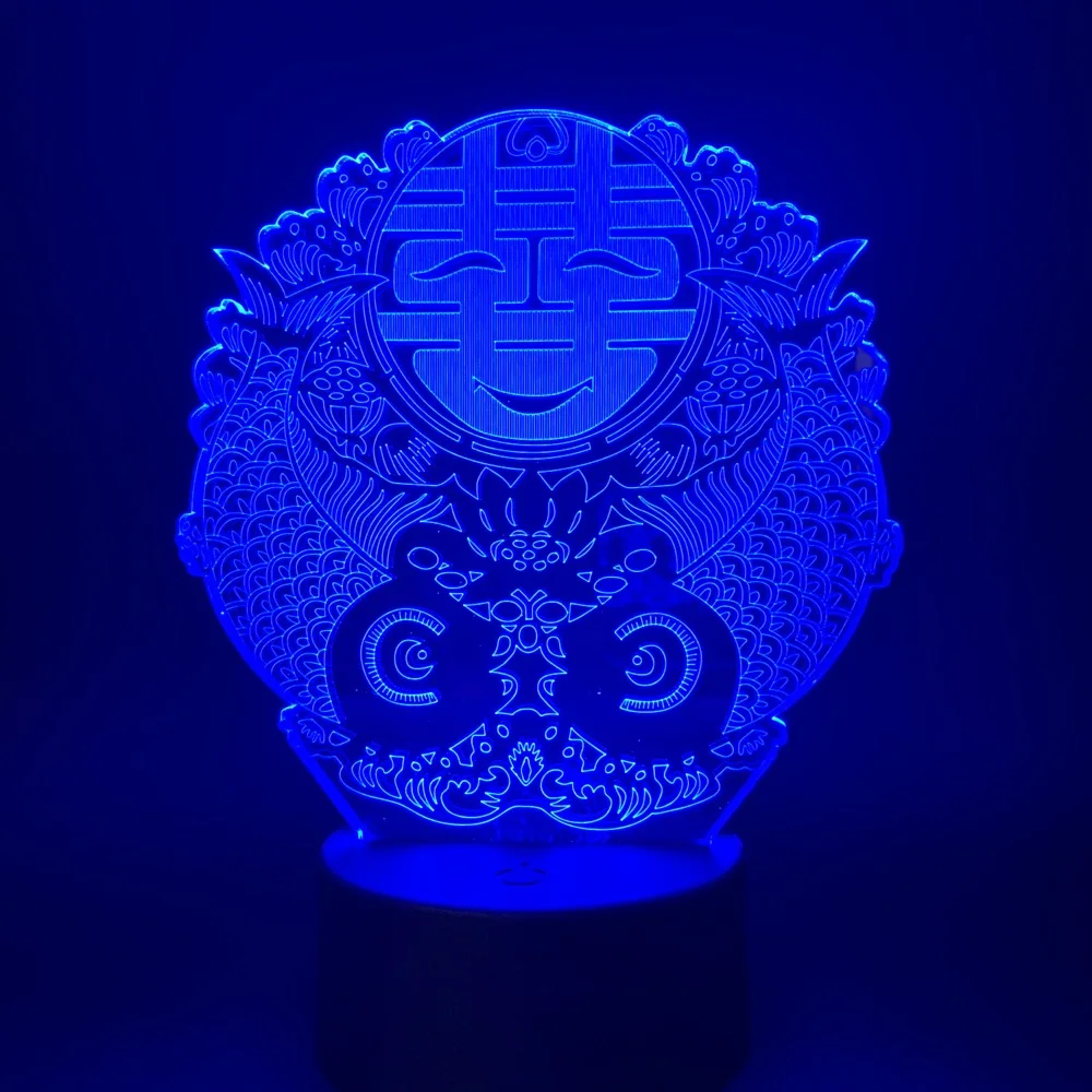 3D лампа гибискуса китайская обручальное лучший подарок для влюбленных сенсорный