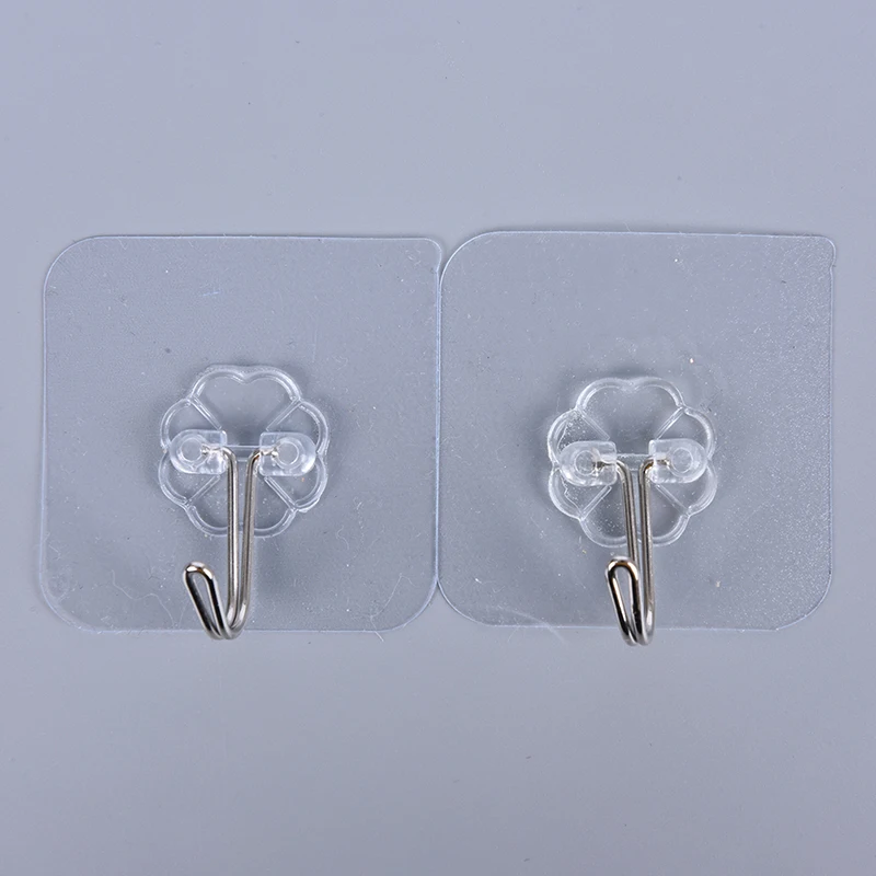 

2pcs Strong Transparent Suction Cup Sucker Wall Hooks Hanger for Kitchen Bathroom 6*6cm Wall Hooks