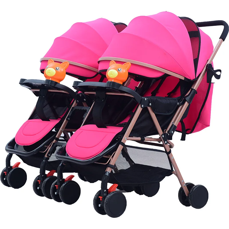 

2020triciclo infantil Twin Baby Stroller Detachable Two-way Double Light Can Sit Reclining Folding Multi-tuber Trolley Carts