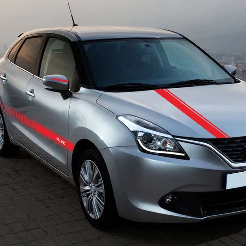

Car Stickers To Cover Scratches For Suzuki Baleno Rear Windshield Door Body Side Long Stripes Decal Car Accessories 5Pcs/Set