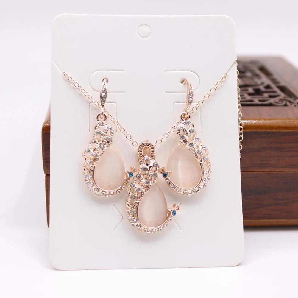 Павлин капля искусственный опал ожерелье серьги набор Мода роскошный модный