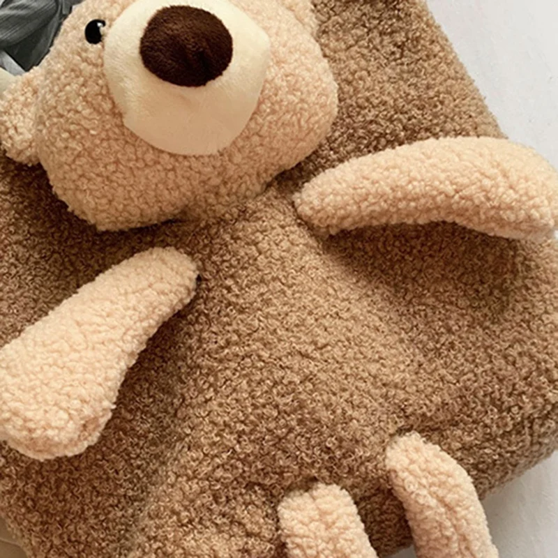 

Autumn and Winter Korean Version of Cute Girl Lamb Hair Doll Bear Shoulder Bag Wild Messenger Bag