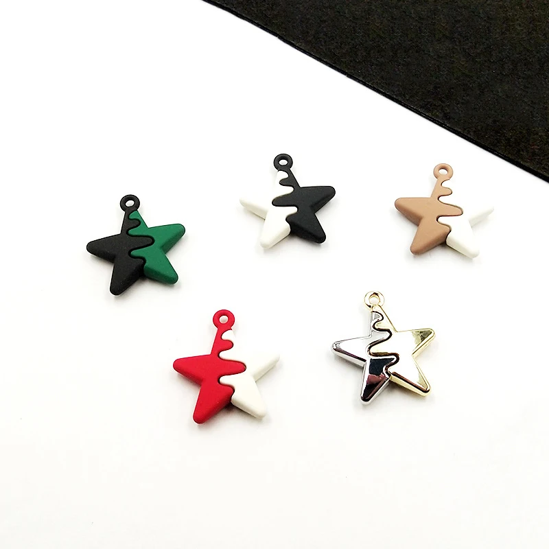 

5pcs Bicolor Star Charms two-color Metal Splice Star Pendant Charms for Necklace Bracelet Earring Diy Jewelry Making Accessories