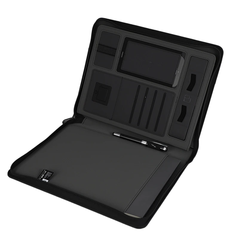 

Trends A4 Size Travel Notebook Composition Book Business Manager Bag File Folder with Wireless Power Charger Mobile Bag Holder