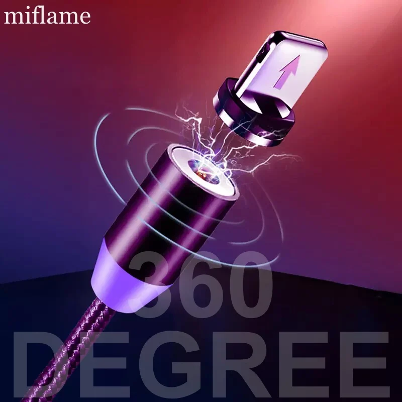 Магнитный кабель USB для быстрой зарядки 1 м Micro передачи данных iPhone huawei samsung type C
