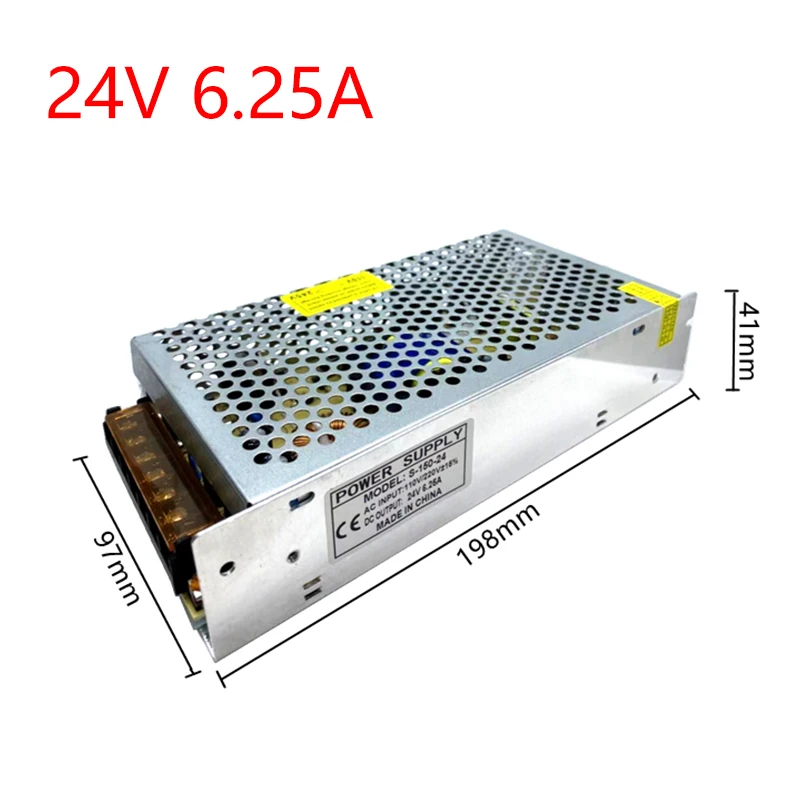24 вольт Питание AC 220V DC/DC V 1A 2A 3A 4A 5A 6A 7A адаптер в 100 Вт 150 180 Светодиодный драйвер для