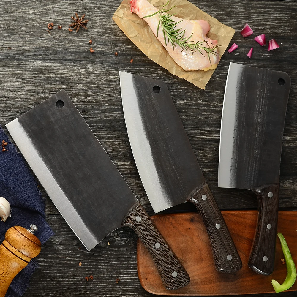 ZEMEN Meat Cleaver Chopper Knife Stainless Steel Cut Bones Professional Butcher Heavy Duty Blade Kitchen Accessory | Дом и сад