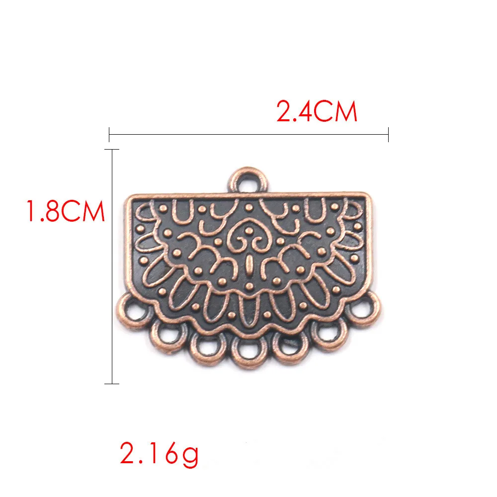 12 шт. медный соединитель под старину Сделай Сам 7 серьга дырка основа подвески