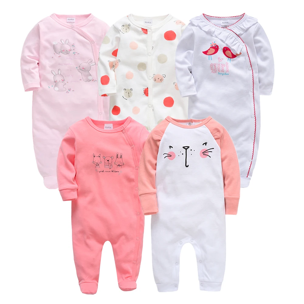 5 шт. 3 комбинезоны для новорожденных девочек roupa de bebe комбинезон Хлопковая пижама
