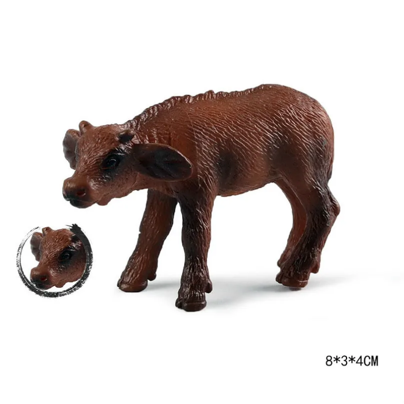 African calf cub Милый куб модель моделирование зоопарк дикая природа фигура прекрасная образовательная детская панда Лев Зебра слон животное игрушка для детей Декор подарок - Цвет: African calf cub