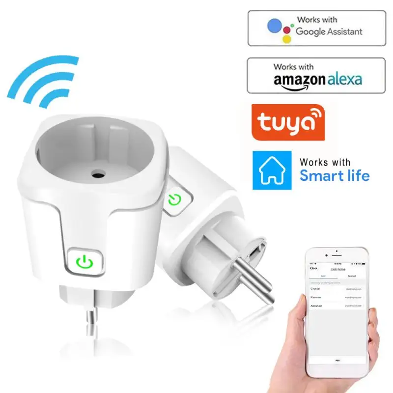 

16A Smart Wifi Plug EU With Power Monitor Smart Home Wireless Socket Outlet Timer Plugs Works With Alexa Google Home Tuya App