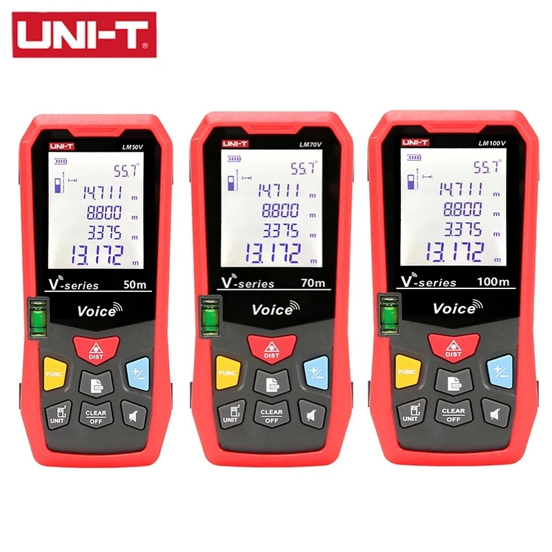 Лазерный дальномер UNI-T 50м 70м 100м портативный дальномер с голосовым оповещением, измерением уровня.