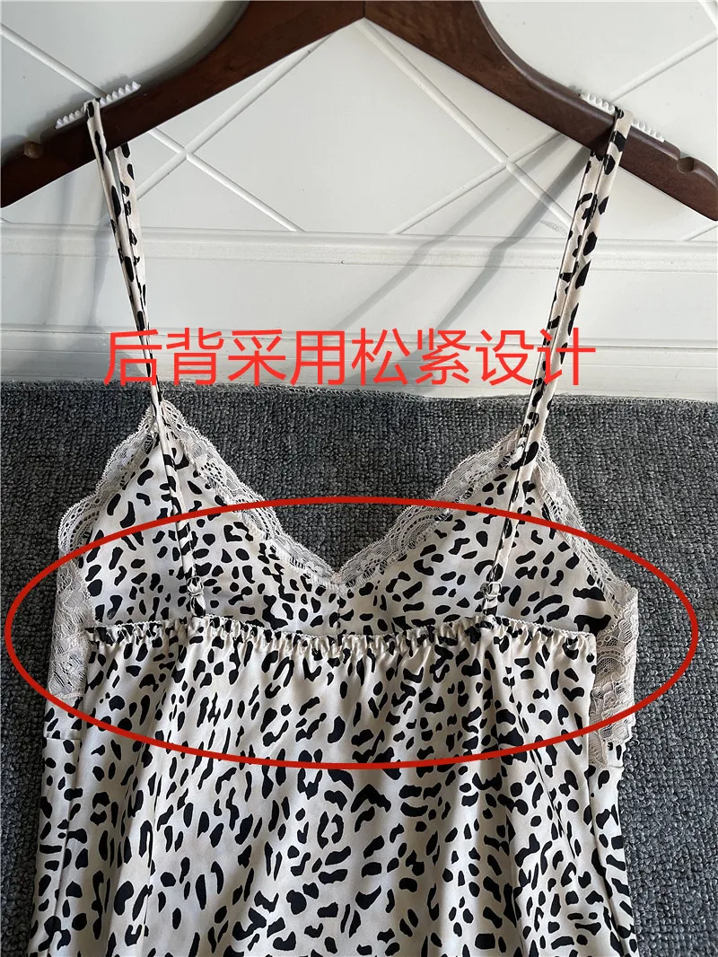 

Lake Blue Leopard Robe Suit Satin Sleepwear Nightwear Female 5PCS Sleep Set Sexy Lace Patchwork Nightgown Kimono Bathrobe Gown