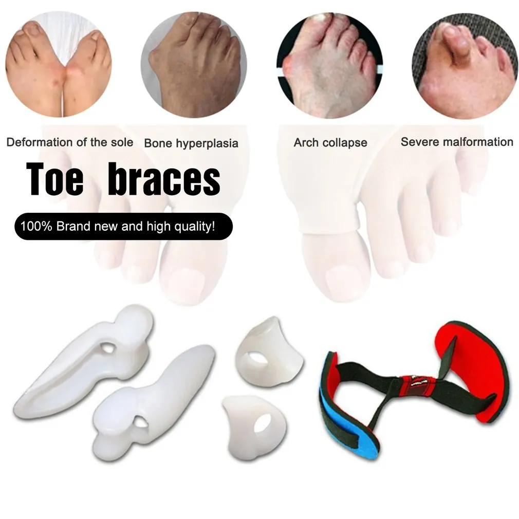 

7pcs Bunion Corrector Gel Pad Stretcher Nylon Hallux Valgus Protector Guard Toe Separator Orthopedic Straightener Foot Care Tool