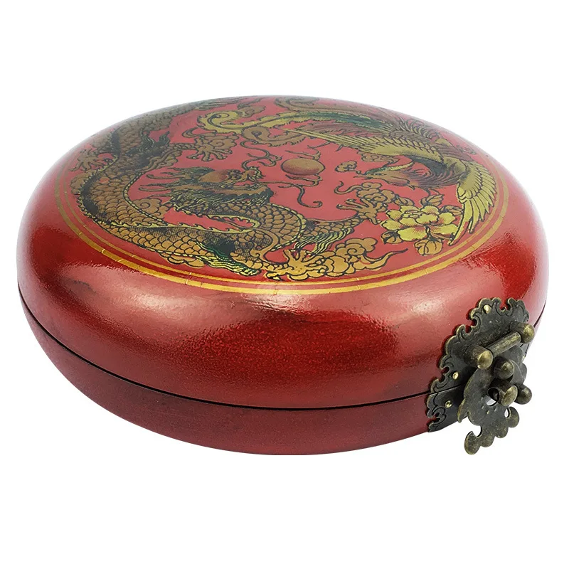 

Antique compass feng shui crafts precise Dragon lacquer box