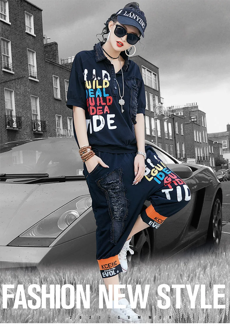 

Black Patchwork Tops Women Big Size Casual T-shirt New Lapel Short Sleeve Fashion Summer 2021 Lapel Women's Clothes XC525