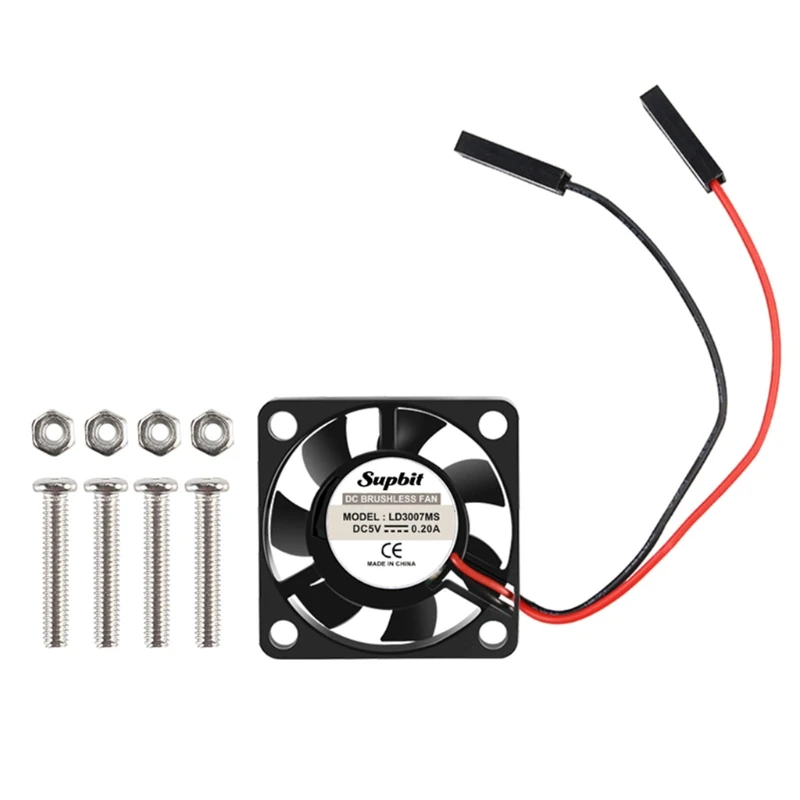 

2x DC Brushless Cooling Fan 30x30mm Cooler Heatsink Radiator One-to-Two Pin 3.3V 5V Compatible with Raspberry Pi 3B+ etc