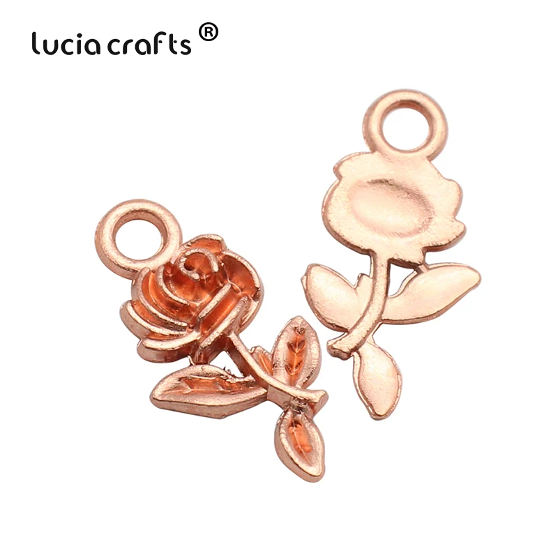 Lucia ручная работа 25 шт. подвески розы сплав кулон бусины браслет ожерелье серьги