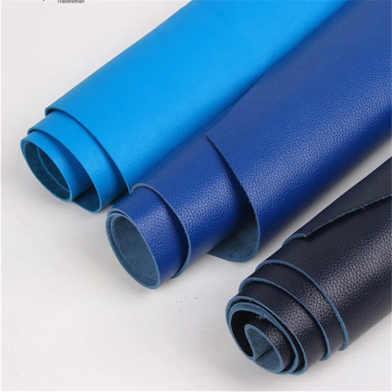 

Deep Blue Blue Sky Blue Lychee Pattern First Layer Cowhide Leather Leather Fabric Handmade Diy Sofa Seat Cushion Leather