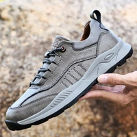 seasons new thick bottom men casual shoes non slip hard wearing outdoor footwear fashion handmade sewing running hiking shoes