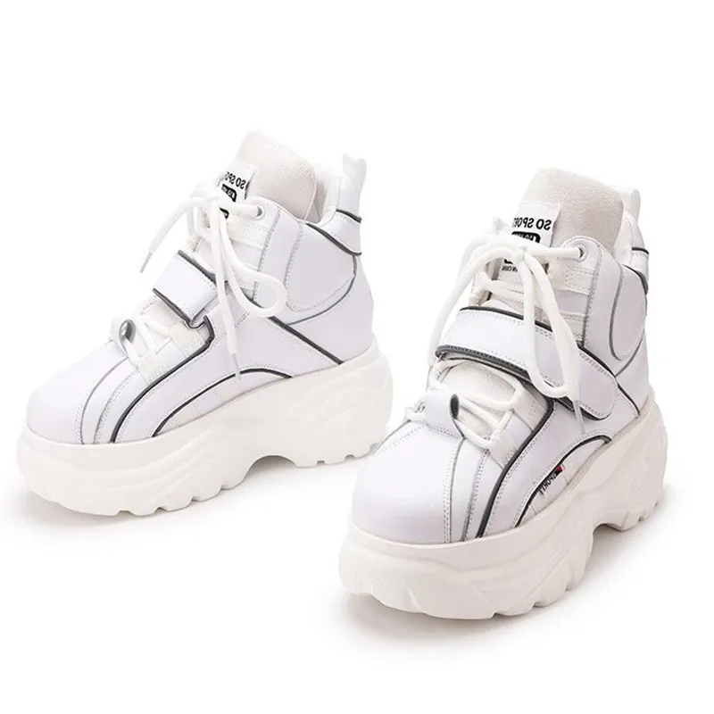 Женские кроссовки на платформе обувь липучке белые серебристые предварительные