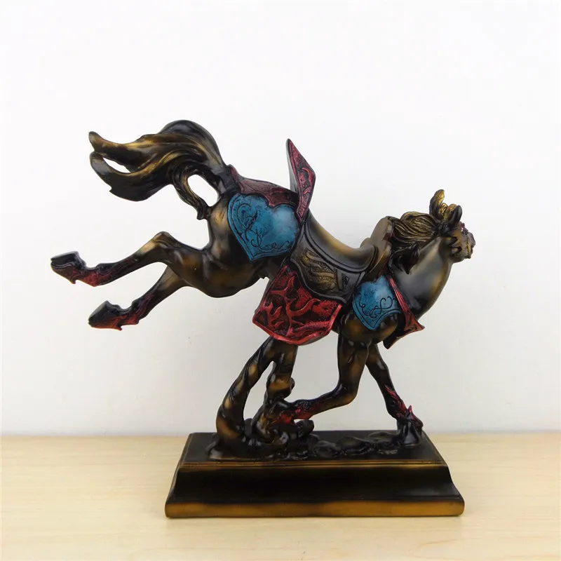 

American Style Armor Lucky Horse Resin Art&Craft Statue Office Living Room Wine Cabinet Decoration Figurine X4989