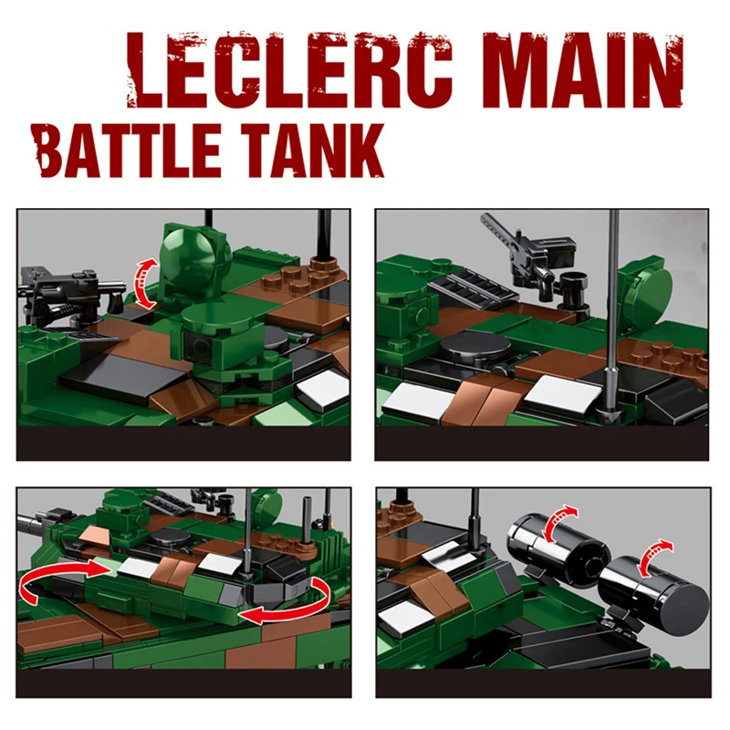 

Mailackers Military Ww2 Tank Leclerc Main Battle Tank Building Blocks Military Vehicle Figure Army Soldiers Bricks Toys For Boy