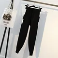 Womans ciepły kombinezon z dzianiny dres o-Neck sweter zestaw swetrów spodnie Plus rozmiar dzianiny strój sportowy jesień zima dwuczęściowy S