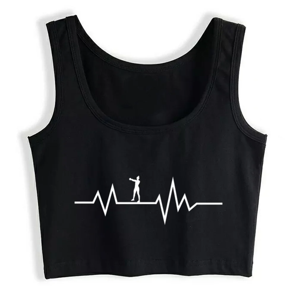 

Crop Top Women Kettlebell Workout Gym Heartbeat Harajuku Emo Aesthetic Grunge Tank Top Female Clothes