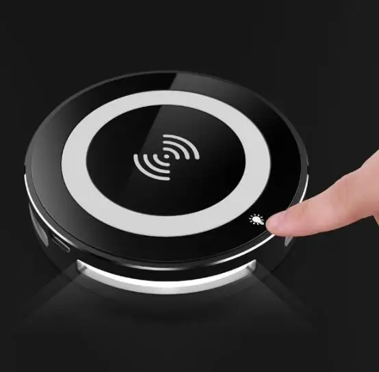 Стандартное Беспроводное зарядное устройство со светодиодной подсветкой QI для