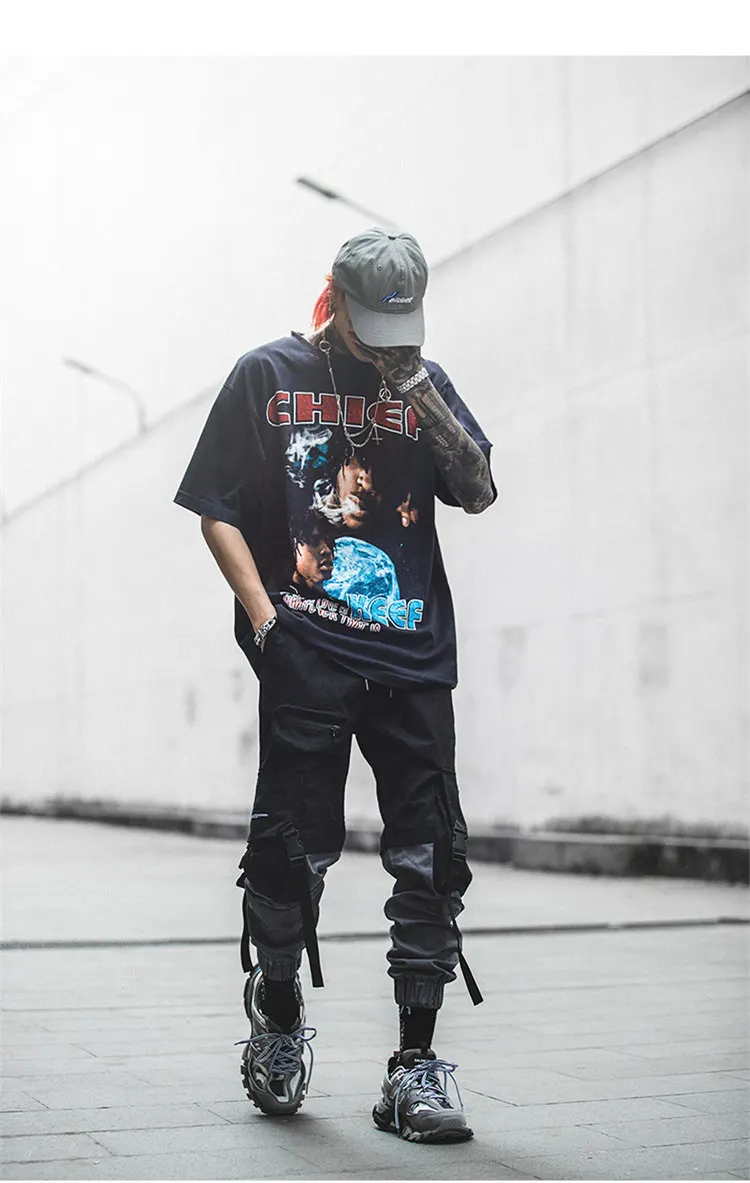 Хип-хоп Джоггеры мужские корейский стиль уличная одежда techwear брюки мужские modis повседневные брюки карго модные Сращенные черные брюки kpop