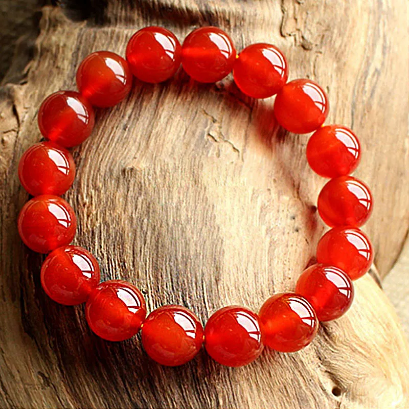 Браслет jinzeyi из натурального красного полудрагоценного камня для мужчин и женщин модные браслеты с
