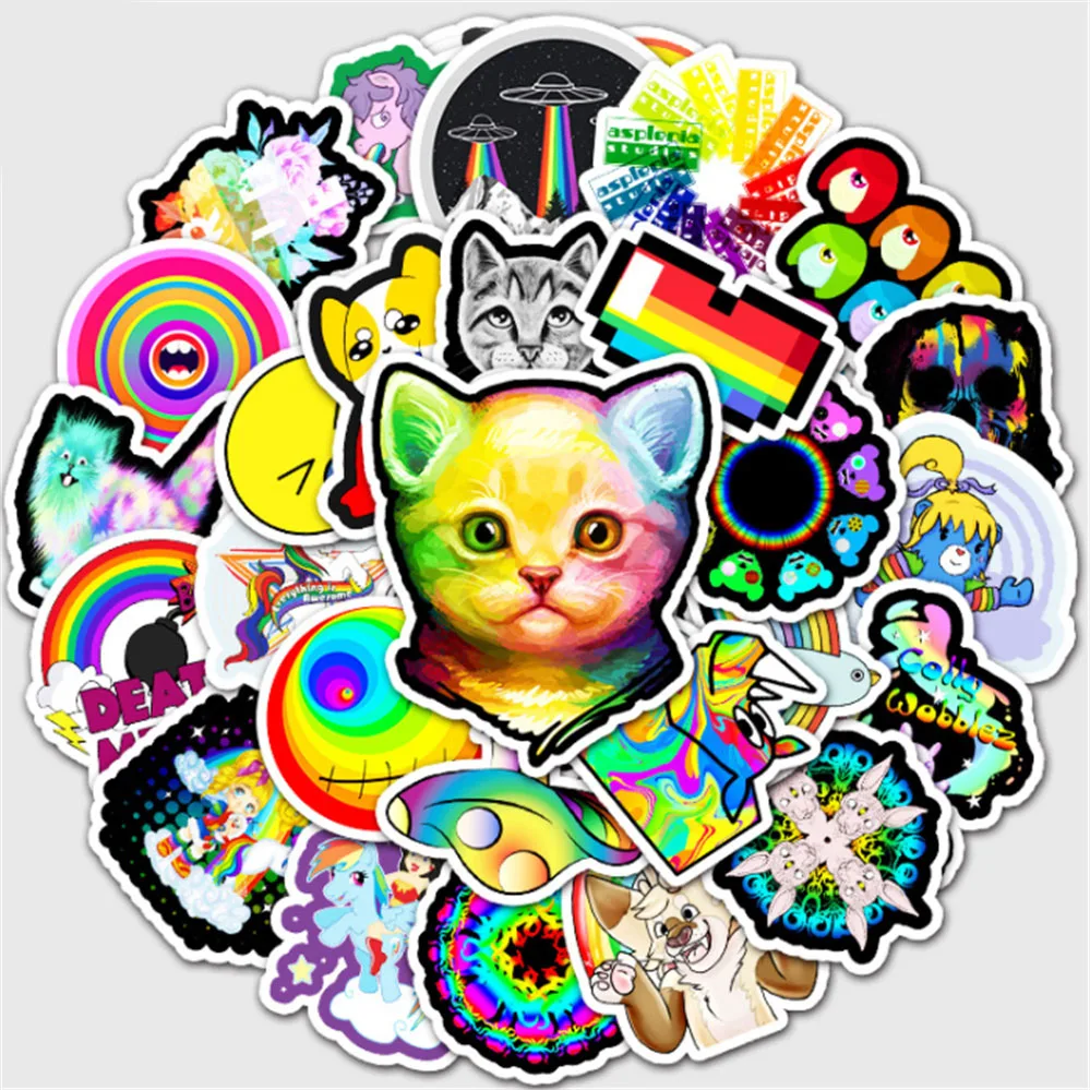 

10/30/50PCS Cartoon Color Cute Unicorn Graffiti Decoration Hand Account Scooter Laptop Guitar Waterproof Sticker Toy Wholesale