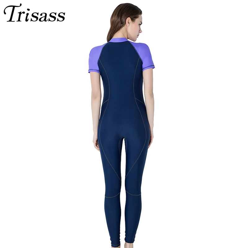 Trisass 2021 Новая Женская Профессиональная Цельный купальник с короткими рукавами