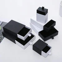 packaging box simple jewelry box necklace box bracelet box drawer type black white paper case jewelry accessories
